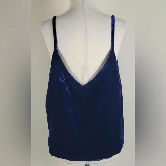 Madewell Blue Velvet‎ Classic Minimalist Gothic Cami Tank Top - Picture 7 of 9